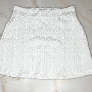 ASOS White Textured A Line Mini Skirt‎ Womens Size 10 NWT Summer Classic